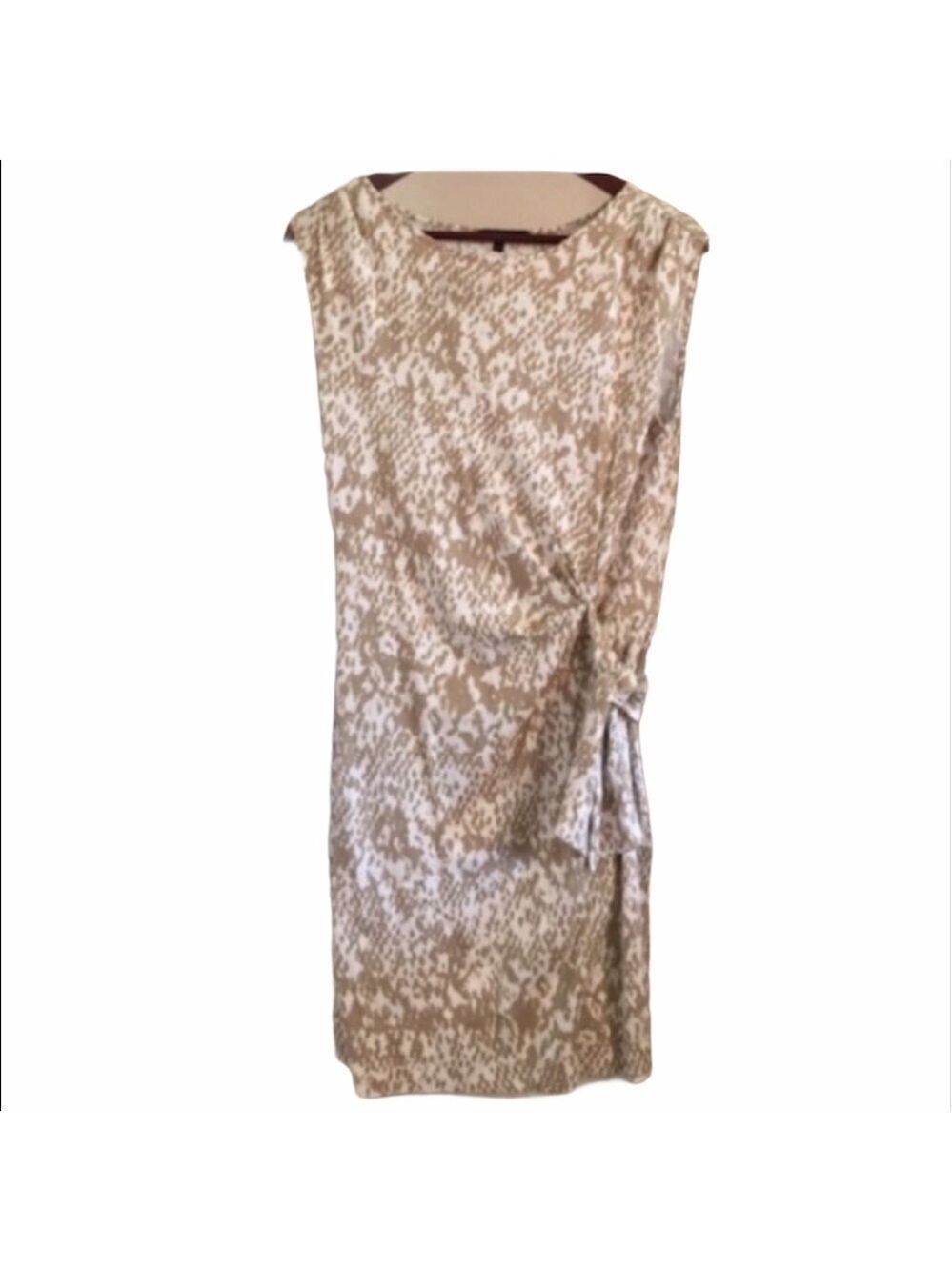 ANNE KLEIN Dress Tan Snake Print Sleeveless Large Petite